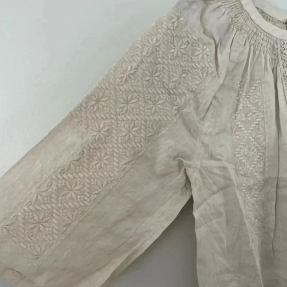 MAGASCHONI Linen Embroidered Peasant Top
Hemp Medium - Picture 4 of 7